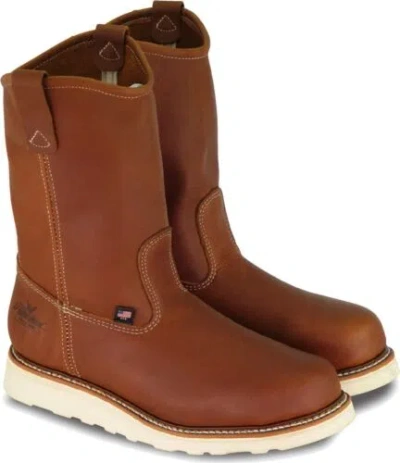 Pre-owned Thorogood American Heritage 11” Steel Toe Wellington Boots For Men - Premium... In Tobacco Oil-tanned