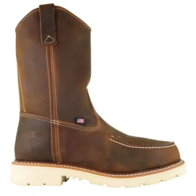 Pre-owned Thorogood American Heritage 11″ Trail Safety Toe Toe Pull-on Wellington In Brown