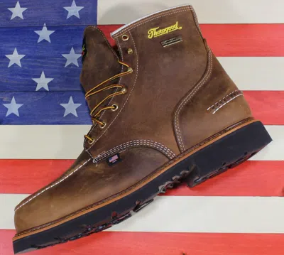 Pre-owned Thorogood American Heritage 6" Waterproof Steel Toe Boots Fact 2nd Usa 804-3696 In Brown