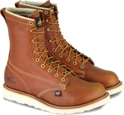 Pre-owned Thorogood American Heritage 8” Steel Toe Work Boots For Men - Full-grain... In Tobacco Oil-tanned