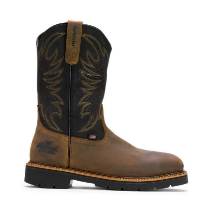 Pre-owned Thorogood American Heritage 804-4330 Waterproof Square Safety Toe Wellington Usa In Brown