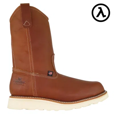 Pre-owned Thorogood American Heritage Eh Steel Toe Wellington 11" Work Boots 804-4205 In Brown