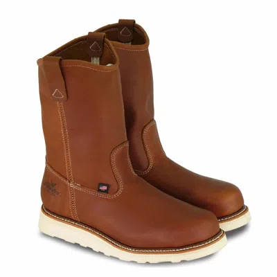 Pre-owned Thorogood Boots 11" Tobacco Safety Toe Pull On Wellington 804-4205 Made In Usa In Brown