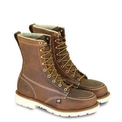 Pre-owned Thorogood Boots 804-4378 American Heritage 8" Crazyhorse Safety Toe Toe In Brown
