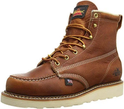 Pre-owned Thorogood Boots 814-4200 6" Toe American Heritage Wedge - Made In Usa In Brown