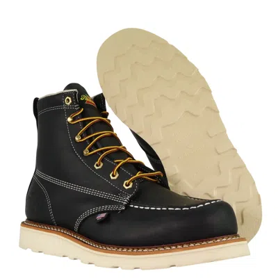 Pre-owned Thorogood Boots 814-6201 6" Black Toe American Heritage Made In Usa Biker