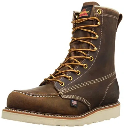 Pre-owned Thorogood Boots Made In Usa American Heritage 8" Toe Wedge 814-4178 Work Eh In Brown