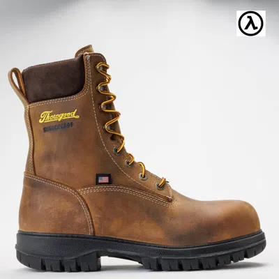 Pre-owned Thorogood Genesis Series 8″ Chestnut Nano Safety Toe Waterproof Boot 804-4259 In Brown