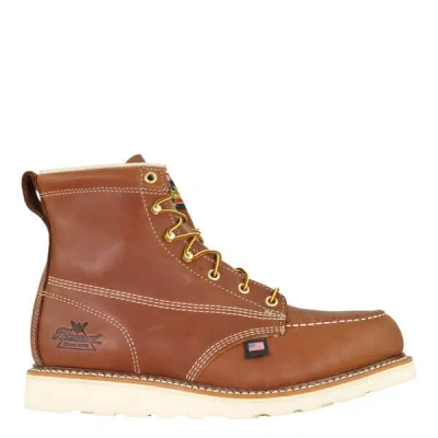 Pre-owned Thorogood Made In Usa  6" Steel Toe Eh + Slip Resistant Boots 804-4200 Tobacco In Brown