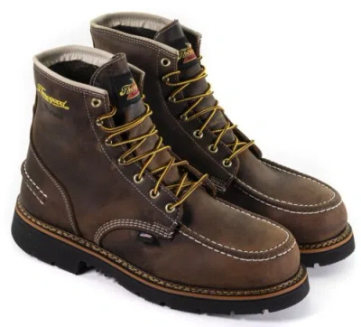 Pre-owned Thorogood Men's 1957 Series 6" Toe Waterproof Steel Toe Work Boots 804-3696 In Brown