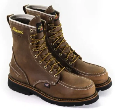 Pre-owned Thorogood Men's 1957 Series 8" Toe Waterproof Steel Toe Work Boots 804-3898 In Brown
