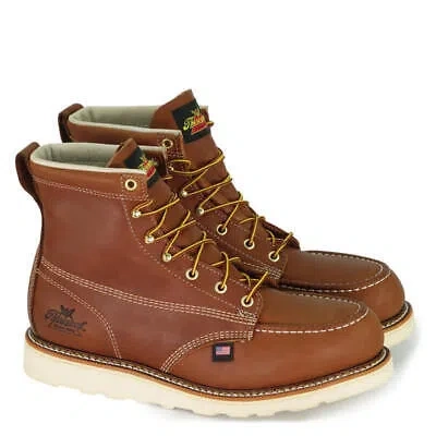 Pre-owned Thorogood Men's 6" American Heritage Toe Maxwear Wedge Steel Toe Work Boot In Brown