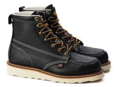 Pre-owned Thorogood Men's 6 Inch Black Toe Non-safety Work Boot Style 814-6201