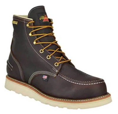 Pre-owned Thorogood Men's 6" Wp Wedge Sole 814-3600 Work Boot In Brown