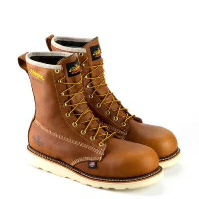 Pre-owned Thorogood Men's 8'' Wedge Composite Toe Waterproof Work Boot 804-4210 In Brown