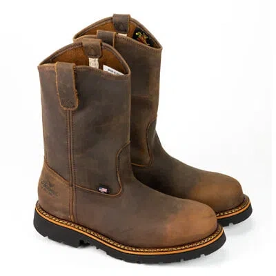 Pre-owned Thorogood Men's American Heritage 11" Wellington Maxwear 90™ Steel Toe Work Boot In Brown