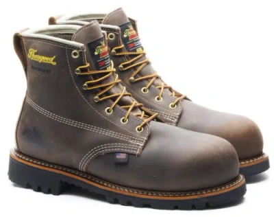 Pre-owned Thorogood Men's American Heritage 6" Composite Toe Wp Insulated Work Boot 804-4 In Brown