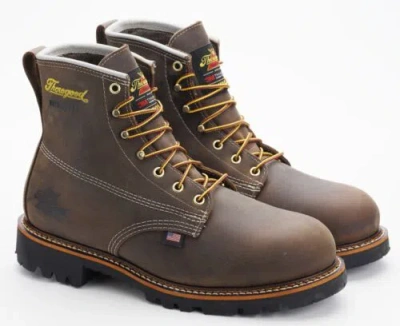 Pre-owned Thorogood Men's American Heritage 6" Soft Toe Wp Insulated Work Boot 814-4514 In Brown