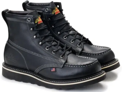 Pre-owned Thorogood Men's American Heritage 6" Toe, Maxwear Wedge Non-safety Toe... In Black (midnight Series)