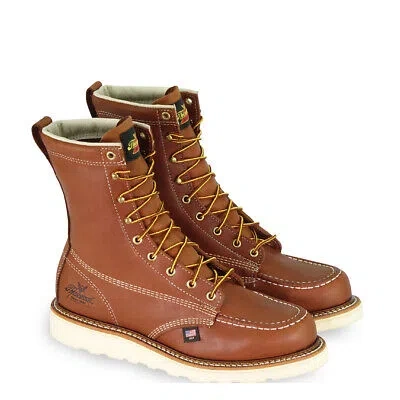 Pre-owned Thorogood Men's American Heritage 8" Toe Maxwear Wedge™ Steel Toe Work Boot In Brown