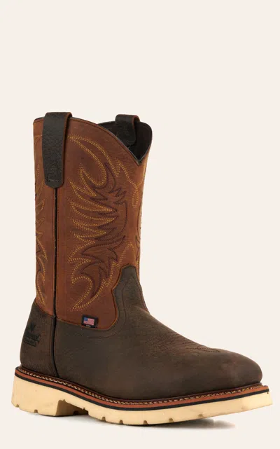 Thorogood Men's American Heritage Crazy Horse & Pebble Brown Wide Square Steel Toe Work Boots