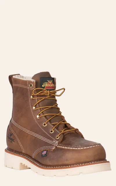 Thorogood Men's American Heritage Crazy Horse Brown Moc Steel Toe 6" Lace Up Work Boot In Multi