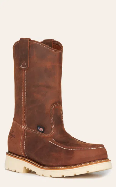 Thorogood Men's American Heritage Trail Crazy Horse Steel Moc Toe Wellington Work Boots In Brown
