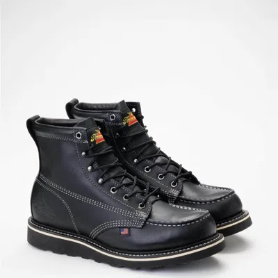 Pre-owned Thorogood Men's Midnight Series 6″ Black Toe Boo, Style 814-6206, Size 9 D