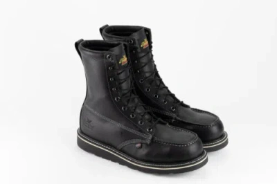 Pre-owned Thorogood Men's Midnight Series 8" Steel Toe Wedge Work Boot 804-6208 In Black