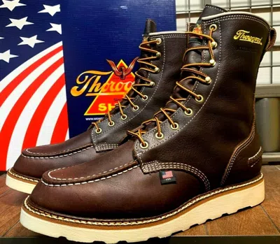 Pre-owned Thorogood Men Size 13 Ee Stee Toe 8" Waterproof Wedge Sole Boots 804-3800 In Brown