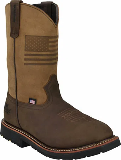 Thorogood Men's Waterproof Square Toe Western Work Boots In Crazy Horse/tan In Multi