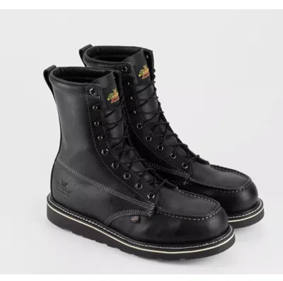 Pre-owned Thorogood Mens Black Midnight Series 8" Steel Toe Wedge Work Boot 804-6208 Sz 13