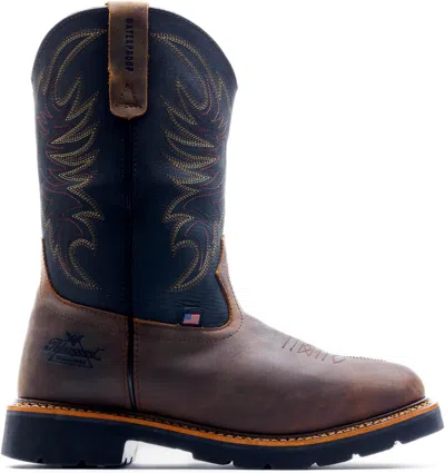 Pre-owned Thorogood Work Western 11" Square Toe Waterproof Leather Boots For Men... In Black/crazy Horse
