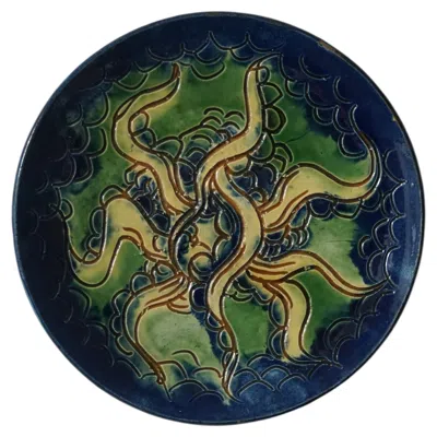 Pre-owned Thorvald Bindesbøll Danish Art Nouveau Ceramic Dish By , Executed 1896. In Black