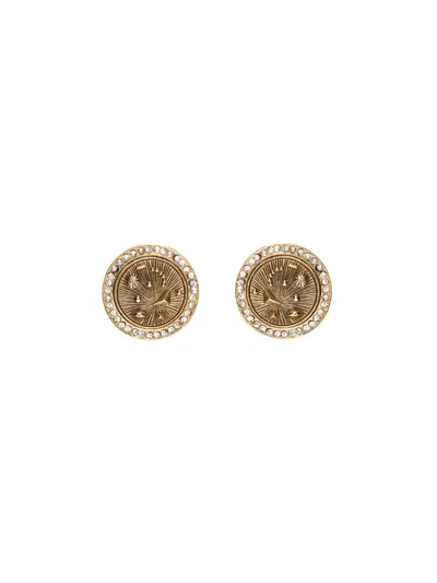 Thot Brass Earrings In Metallic