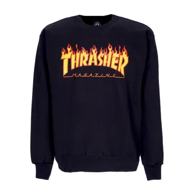 Thrasher Flame Crewneck Men's Sweatshirt Black