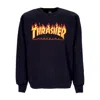 Thrasher Flame Crewneck Men's Sweatshirt Black/yellow In Black/yellow
