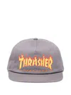 Thrasher Flame Snapback Cap In Gray