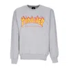 Thrasher Men's Flame Crewneck Sweatshirt Light Steel/yellow In Gray