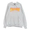 Thrasher Men's Hooded Sweatshirt Flame Hood Grey/yellow In Grey/yellow