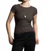 Thread & Cloth Charlene Ribbed Top In Espresso In Brown