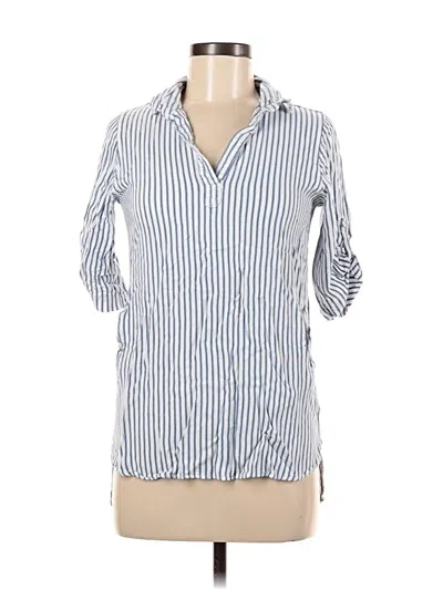 Pre-owned Thread & Supply 3/4 Sleeve Button Down Shirt In Blue