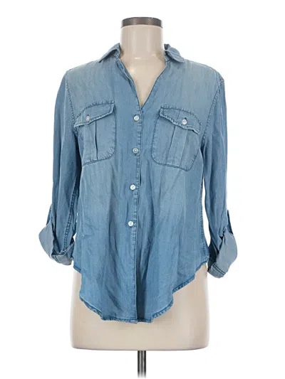 Pre-owned Thread & Supply 3/4 Sleeve Button Down Shirt In Blue