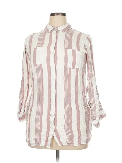 Pre-owned Thread & Supply 3/4 Sleeve Button Down Shirt In Ivory