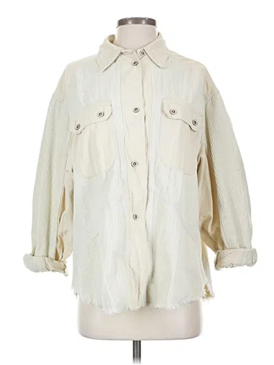 Pre-owned Thread & Supply 3/4 Sleeve Button Down Shirt In White