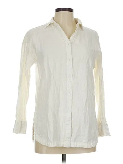 Pre-owned Thread & Supply 3/4 Sleeve Button Down Shirt In White