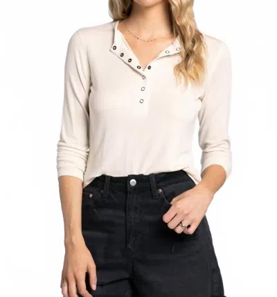 Thread & Supply Addie Snap Henley Top In Tofu In White