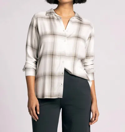 Thread & Supply Adeline Top In Ivory Silver Plaid In Neutral