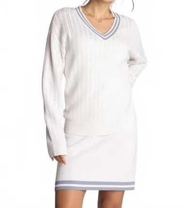 Thread & Supply Alexis Sweater In Ivory Dusty Blue In Multi