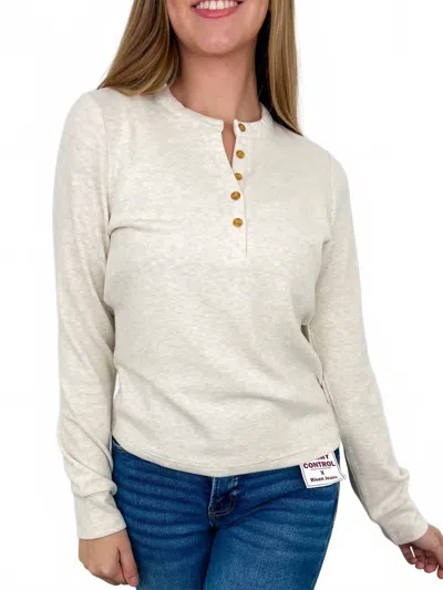 Thread & Supply All About That Long Sleeve Top In Oatmeal In White